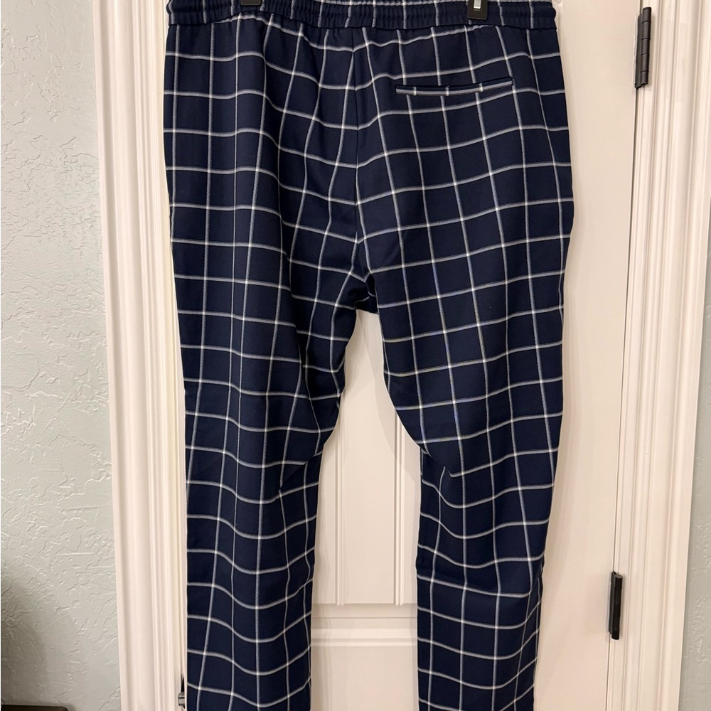 Navy Blue Checkered Pants - Picture 2 of 4